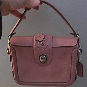 Coach Page Crossbody with Tea Rose Tooling.